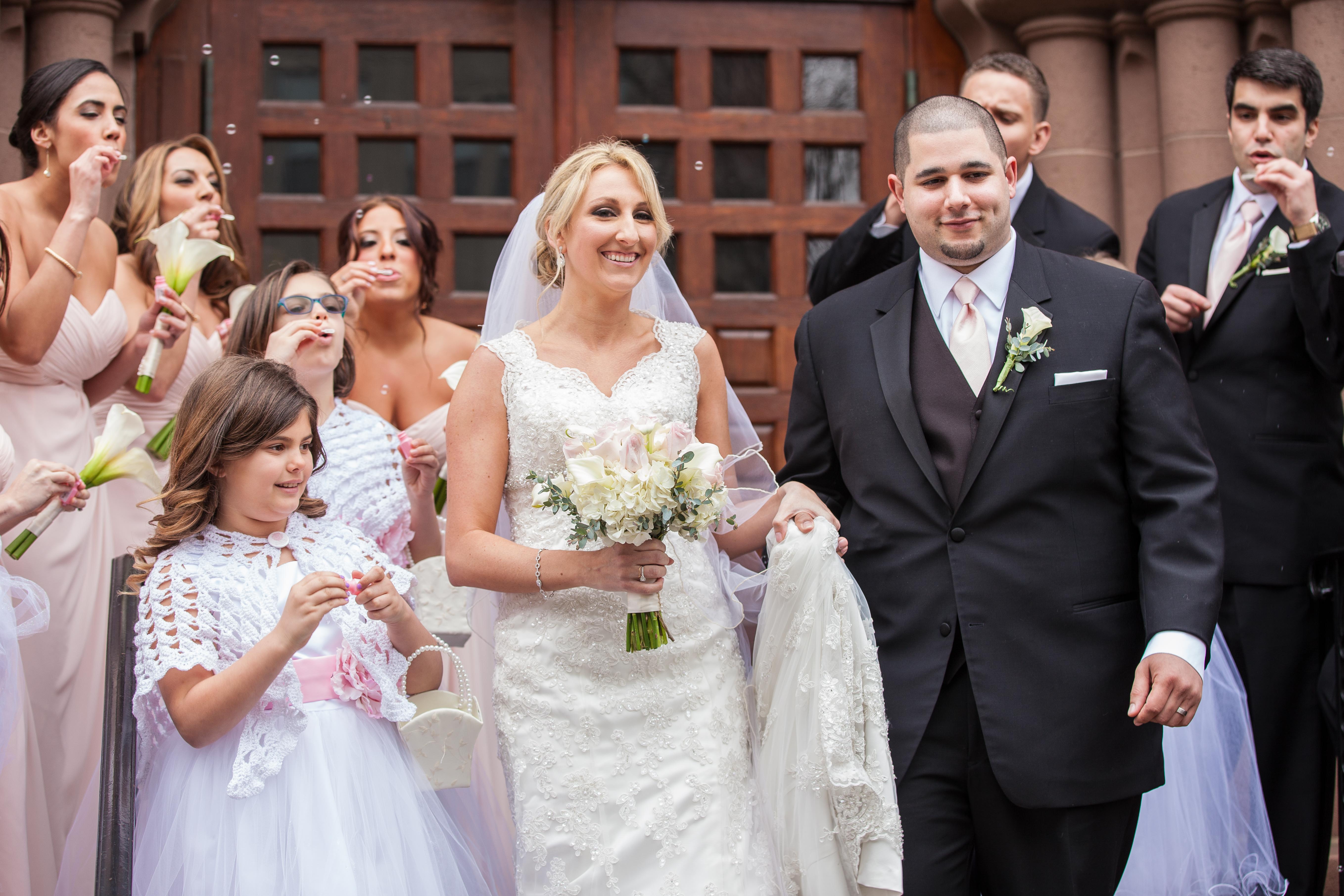 wedding party at First Congregational Church stamford ct wedding
