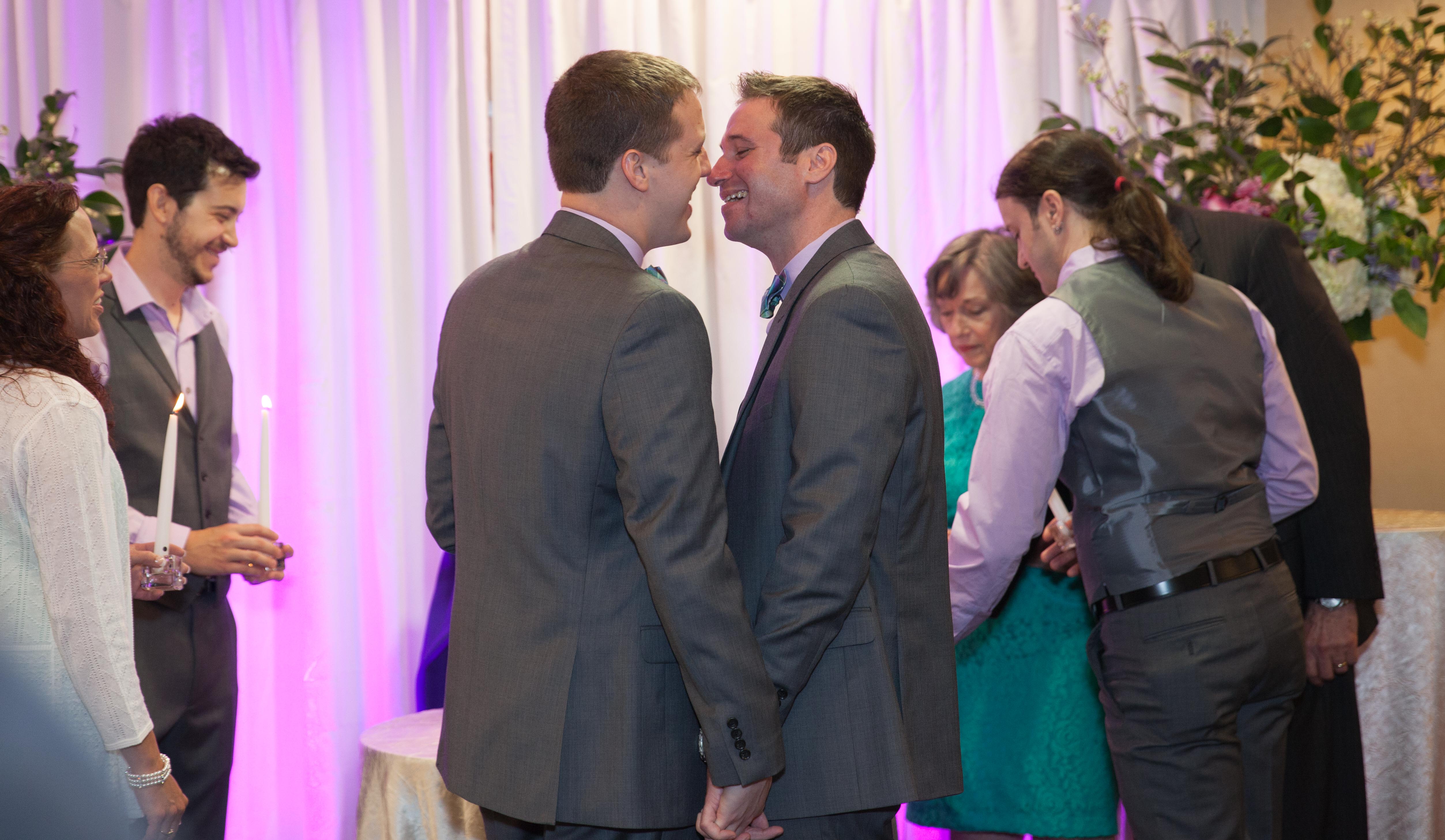 same sex wedding photo taken at the Hyatt Greenwich CT